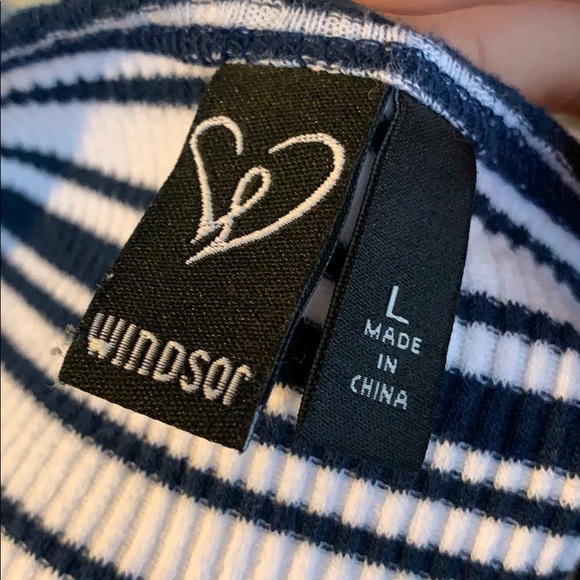 Blue and White Striped Mini Dress - Picture 5 of 5